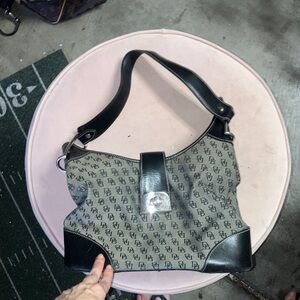 Dooney & Bourke Monogrammed Black and Gray Shoulder Bag